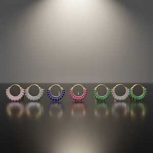 E4367 Joyería para Piercing de Labio con Flor Roja, 16mm, Chapado en Oro, Aleación de Zinc, Engaste de Circonita Cúbica, Unisex, Moderno, para Uso Diario - Product Image 2