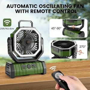 F6 20000mAh Portable Rechargeable Outdoor Camping Fan USB Table Ventilador Recargable Fan With LED <b>Light</b> & Power Bank for Home - Product Image 5