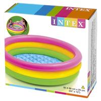 Piscine gonflable portable Intex 57422 en PVC à 3 anneaux pour enfants, 147 cm x 33 cm, 68 L, avec fond souple, pour extérieur