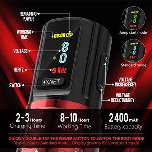 ماكينة احترافية لاسلكية احترافية ببطارية مزدوجة لفن الجسم XNET Bestia موتور قوي من XNET Bestia - Product Image 6