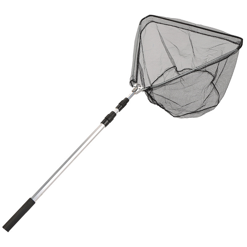 china telescopic nylon stainless steel fishing net suppliers SEASPRO Black Telescoping Aluminum Alloy Rubber Fish Net Stainless Steel Landing Net China