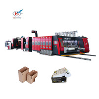 HS-B Serie Automatische Populaire Papier Pizzadoos Making Machine Karton Afdrukken Steken Stansen Vouwen En Lijmen Machine