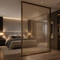 Paravent décoratif en verre trempé ultra-transparent à faible teneur en fer, translucide et irisé, pour salon
