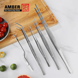 Ensemble de pinces de cuisine en acier inoxydable ambre, pinces longues pour aliments, pince à barbecue, pince à viande pour barbecue, pinces de cuisine - Product Image 3