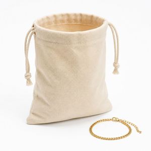 Pochette personnalisée en sergé de coton pour bijoux, sac cadeau à cordon, sac de rangement anti-poussière pour boucles d'oreilles, bagues et montres - Product Image 3