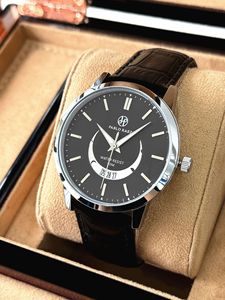 Nuevo reloj de cuarzo para hombre a la moda con correa de cuero, reloj para hombre asequible - Product Image 1