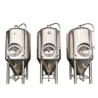 Fermenteur conique hermétique en acier inoxydable sanitaire 304/316 personnalisé de 500 L pour bière, café, vin, eau – Neuf
