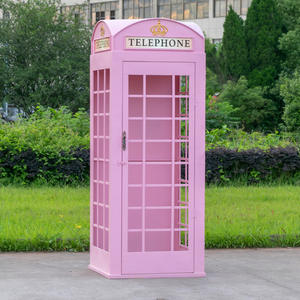 Cabina Telefónica Metálica Blanca, Rosa y Roja Estilo Británico de <span class=keywords><strong>Londres</strong></span> para Decoración de Bodas, Eventos y Fiestas Temáticas - Product Image 2