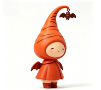 Statue de personnage de dessin animé personnalisée en PVC et ABS sur le thème de l'elfe chauve-souris d'Halloween, figurine OEM sur mesure pour la vente en gros de produits de marque, fabriquée en Chine