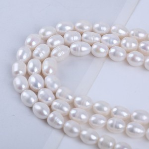 Perlas de Agua Dulce Naturales Hechas a Mano en Zhuji, de 9-10 mm, Forma de Metro, para Joyería DIY, Accesorios para Collares, Perlas Sueltas con Orificio, Tipo Arroz - Product Image 4