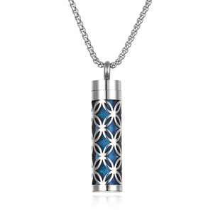Pendentif d'aromathérapie en acier inoxydable, flacon de parfum, collier en acier titane, bijoux d'aromathérapie, collier creux pour huiles essentielles - Product Image 4