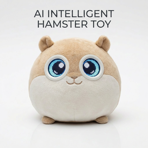 Juguete de Peluche Inteligente Redondo con Forma de Hámster ChatGPT, Ojos LED Intermitentes, Botón de Activación, Búsqueda de Información, MOQ Bajo, OEM Disponible - Product Image 1