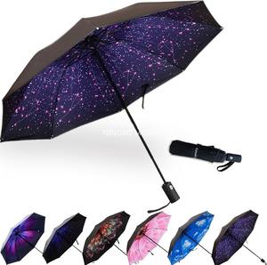 Parapluie de voyage compact, mini, coupe-vent, anti-UV, pliable en trois sections, léger, pour la pluie et le soleil, petit et portable, promotionnel - Product Image 5
