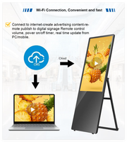 Affichages numériques LCD pliables gratuits pour centres commerciaux, écrans publicitaires CMS 2K 4K 43 pouces sur pied, affichage de bienvenue