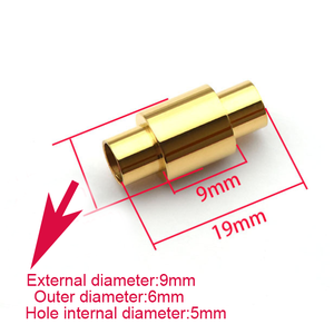 Clips magnétiques circulaires en acier inoxydable à vente chaude, attaches magnétiques circulaires, clips de connexion pour corde en cuir, accessoires de bijoux - Product Image 2