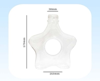 Nouveau design étoile forme beignet bouteille Bracelet bouteille tasse PET plastique lait thé bouteille 500ml 16oz jetable jus boisson tasse
