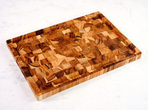 Planche à découper rectangulaire en bois à grain apparent avec motif mosaïque, antidérapante, pour cuisine - Product Image 6
