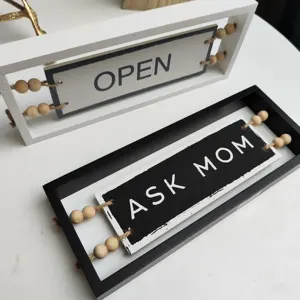 Wooden Creative Decorative Ornaments Open/closed Ask Mom/dad Fun Setting Table Wooden Beads Gift New Style