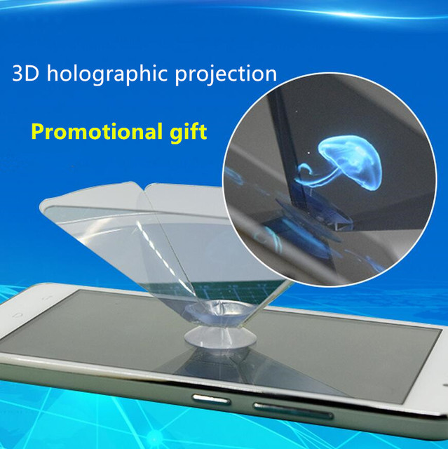 3D Holographic Projector Pyramid for Mobile Phone Transparent 3D Hologram Pyramid for Phone Video DIY Gift Hologram Projector