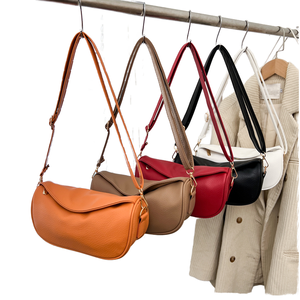 Bolso Bandolera Retro Europeo Americano de Piel Sintética PU, Tipo Dumpling, Mediano, con Cremallera, Suave, Moderno y Versátil, de Poliéster para Otoño - Product Image 2