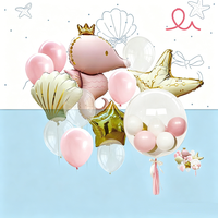 Décorations Métalliques Océaniques Mate à Motifs Couronne, Hippocampe, Coquillage, Étoile de Mer pour Remise de Diplôme, Fête des Mères, Événements Enfants, Décorations Rêveuses