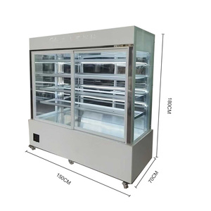 Vitrine réfrigérée commerciale pour gâteaux, 1,5 m, 5 niveaux, en acier, avec refroidissement par air, contrôle de température 2-8°C - Product Image 2