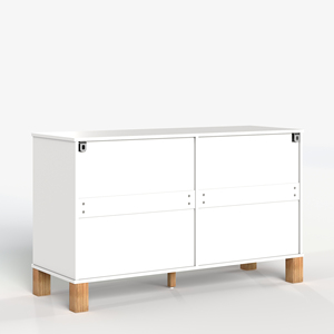 6 <b>Drawer</b> Double Dresser White Modern <b>Storage</b> Cabinet Metal Handles Solid Wood Legs Dresser <b>Drawer</b> Organizer - Product Image 5