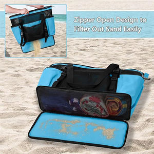 Большая сетчатая пляжная сумка на молнии - Product Image 3