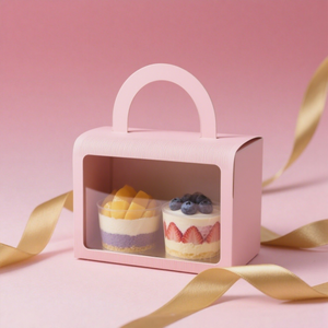 Sinh Thái Thân Thiện Với Hộp Tùy Chỉnh In Logo Phân Hủy Sinh Học Giấy Bánh Bánh Donut Tráng Miệng Bao Bì Đám Cưới Hộp Với Cửa Sổ - Product Image 2