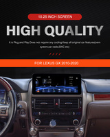 Lexus GX460 2010-2020 con CarPlay y Android Auto Inalámbricos Integrados, GPS, USB, Pantalla IPS de 12.3 Pulgadas