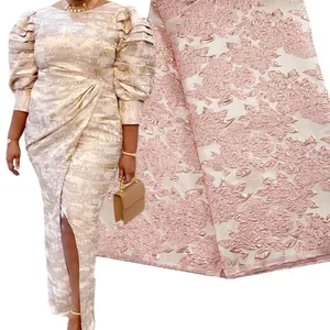 2901 atacado preço brocado tecido jacquard renda elegante design 2022 tecido bordado costura feminino vestido extravagante