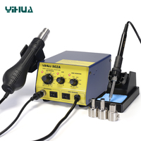 Station de travail de réparation YIHUA 902D 902A 2-en-1 avec écran, fer à souder, pistolet à air chaud et station de dessoudage