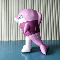 Costume de mascotte interactif gonflable en tissu Oxford durable, motif dauphin de dessin animé super mignon Longgang