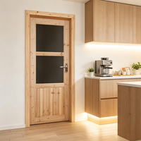 Odor Free Solid Fir Timber Screen Door Stable Structure Solid Wood Door for Children Room Interior