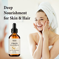 Minyak Germ Gandum Murni Label Pribadi untuk Nutrisi Kulit, Rambut, dan Kulit Kepala, Memperbaiki Kulit Kering, Mencegah Kerontokan Rambut, Minyak Aromaterapi