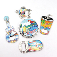 Ouvre-bouteille magnétique en métal en forme de bouteille, souvenir touristique des îles, impression personnalisée de logo en feuille, vente en gros