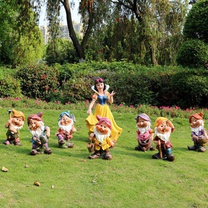 Escultura <span class=keywords><strong>de</strong></span> Fibra <span class=keywords><strong>de</strong></span> Vidrio <span class=keywords><strong>de</strong></span> Blancanieves y los Siete Enanitos, Personaje <span class=keywords><strong>de</strong></span> Dibujos Animados, Decoración Pequeña para Jardín Exterior - Product Image 5