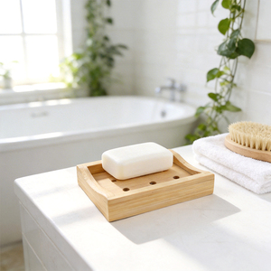 Jabonera <span class=keywords><strong>de</strong></span> Madera Natural Hecha a Mano 100% Biodegradable <span class=keywords><strong>de</strong></span> Alta Calidad para Baño, Porta Jabón <span class=keywords><strong>de</strong></span> Bambú para <span class=keywords><strong>Ducha</strong></span> - Product Image 2