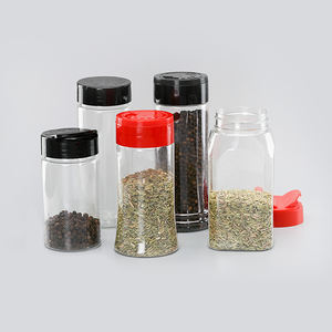Оптовая цена, пустой пластиковый контейнер для трав, прозрачные банки для специй с крышками, контейнер для порошка для пищевых продуктов, втирания, 200 мл, 300 мл - Product Image 1
