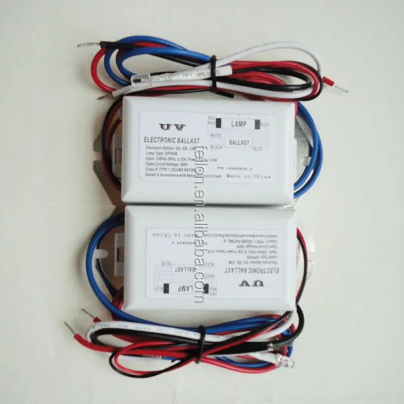 12 V/24 V ballast uv peut avec connecteur à 4 broches et LED indicateur lumière 8 W uv germicide ballast de lampe