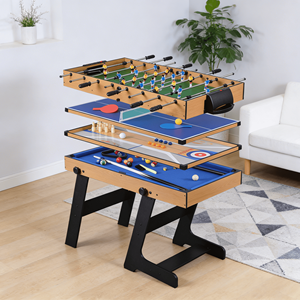 Mesa <span class=keywords><strong>de</strong></span> Juego Multifuncional 5 en 1 Plegable <span class=keywords><strong>de</strong></span> 4 Pies para Fútbol, Snooker, Shuffleboard, <span class=keywords><strong>Bolos</strong></span>, Mesa <span class=keywords><strong>de</strong></span> Juego Interactiva para Padres e Hijos - Product Image 3