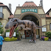 Modèle de dinosaure raptor animatronique réaliste grandeur nature en métal et silicone avec télécommande pour centre commercial et aire de jeux pour enfants
