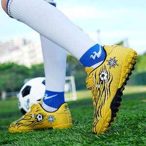 Zapatos de Fútbol para Niños y Jóvenes, Zapatos de Fútbol con Velcro de Caña Baja, <span class=keywords><strong>Botas</strong></span> de Entrenamiento para Césped Artificial, Tallas 28-<span class=keywords><strong>39</strong></span> - Product Image 2