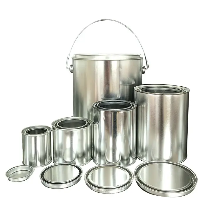 Großhandel leere runde Tin-Dosen aus Metall für Farbe 0,1 L - 1 L mit Deckel für Farbe und Kerzen