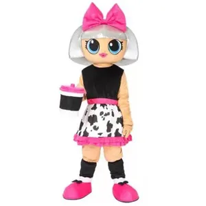 Venta al por mayor lol muñeca traje de la mascota-Running Fun CE Popular LOL Girl, personaje personalizado de película, disfraz de Mascota de dibujos animados para fiesta