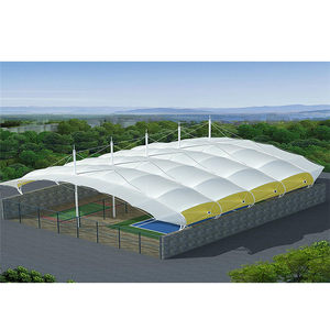 Modern Outdoor Tennis Court Ceiling <b>Tarp</b> Steel Frame Low-Priced PVDF Membrane Structure Roof Parks Playgrounds Scenic Areas - Product Image 1