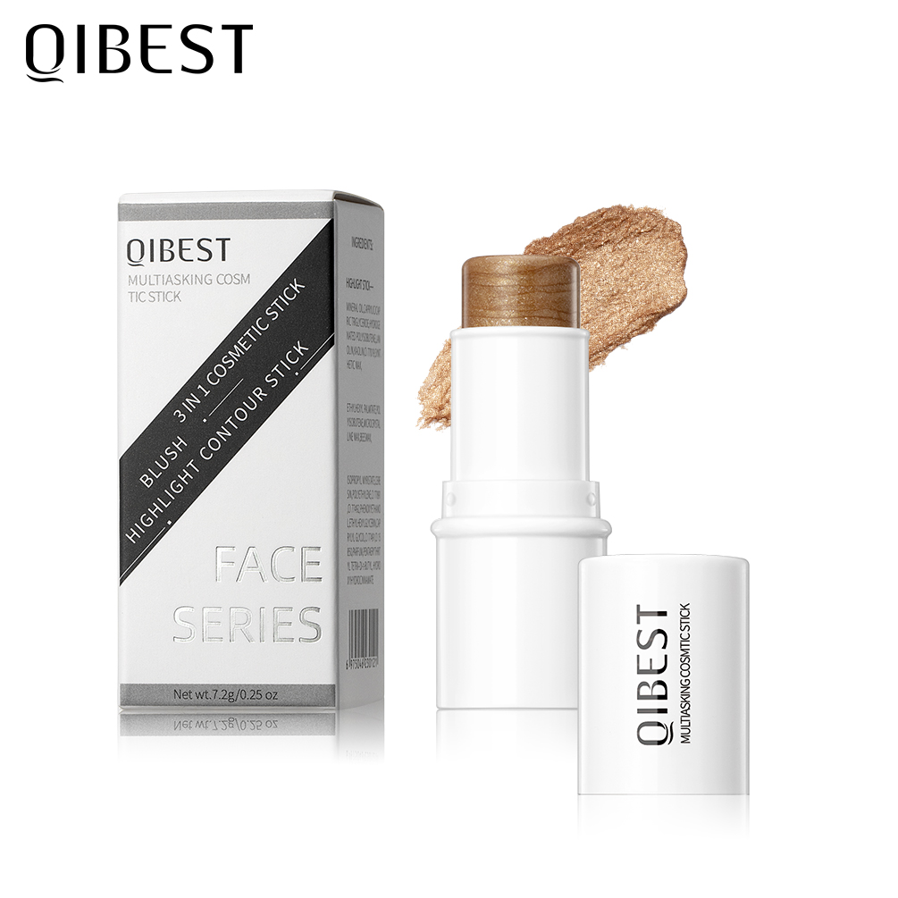 Хайлайтер QIBEST, макияж, блеск, Контурирование, бронзер для лица, румяна, палочки, мерцающая пудра, текстурный осветлитель, женская косметика