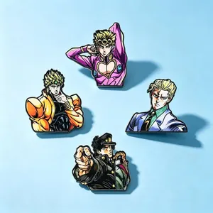 Pin de esmalte de hierro de JoJo's Bizarre Adventure: Jotaro Kujo, Giorno Giovanna, Dio, <span class=keywords><strong>Kira</strong></span> Yoshikage. Broche, insignia y decoración para mochila y solapa. - Product Image 2