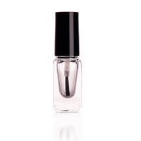 Flacons de vernis à ongles en verre blanc brillant de 5 ml, forme ronde-carrée (Petit ensemble vide transparent pour vernis gel) - Vente en gros