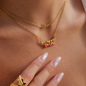 Collana Showfay con <span class=keywords><strong>Ali</strong></span> d'Angelo in Acciaio Inossidabile Placcato Oro 18K, Antiossidante e Impermeabile - Product Image 2